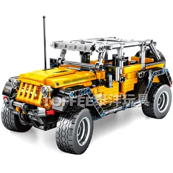 

601PCS Assemble Car Model Accumulated Raging Jeep Shepherd Back Force Small Particle Boy Off-Road Racing Building Blocks Toy