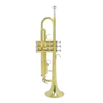 

Golden Trumpet Bb B Flat Professional Brass Gold-painted Durable Quality Trumpet with Gloves Wind Musical Instrument 2020 Hot