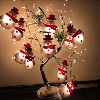 

Christmas LED Lights Flush Snowman With 1.65M 10LEDs Strings Lights Battery Operated Xmas Tree Hanging Lights For Holiday Party