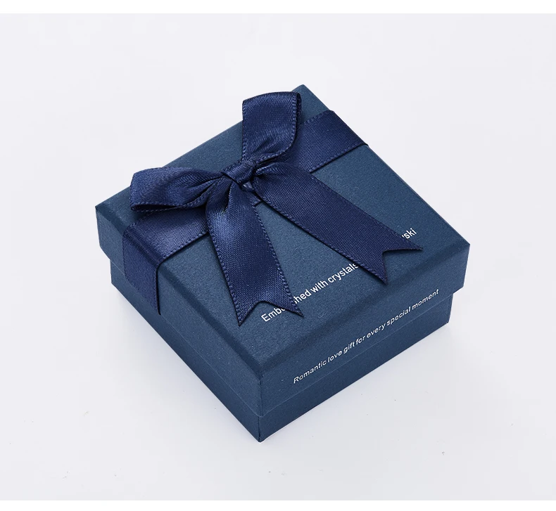 Cdyle Высококачественная синяя Подарочная коробка для ожерелья серьги кольцо браслет модные ювелирные изделия упаковочные коробки