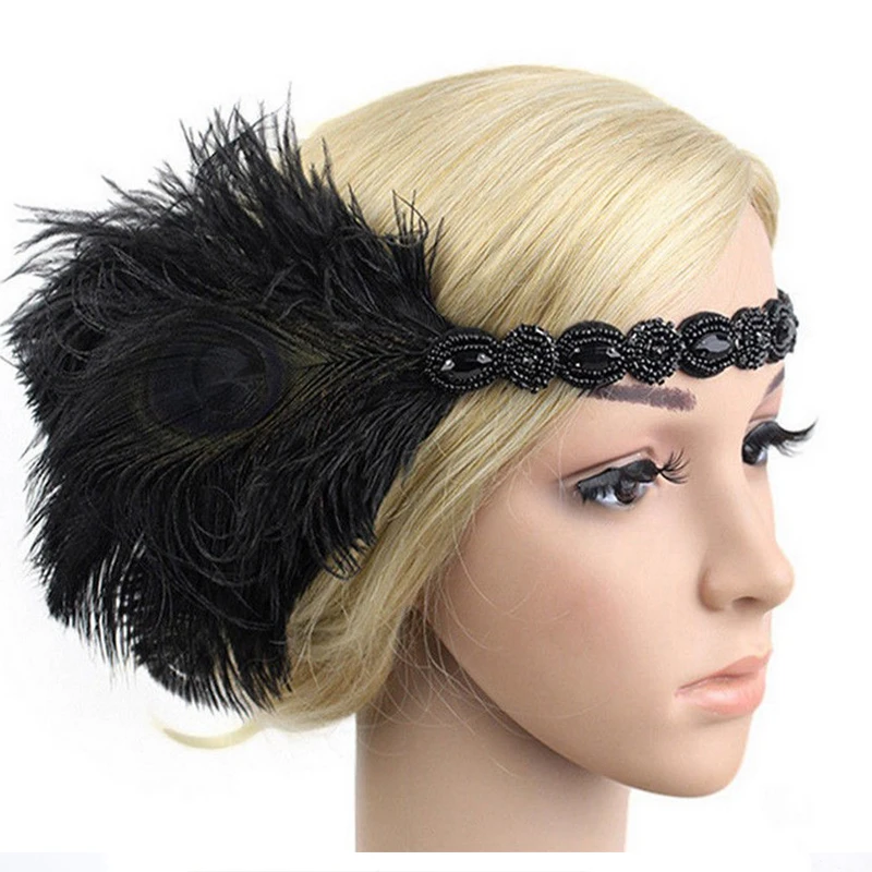 1920s Headpiece Feather Flapper 