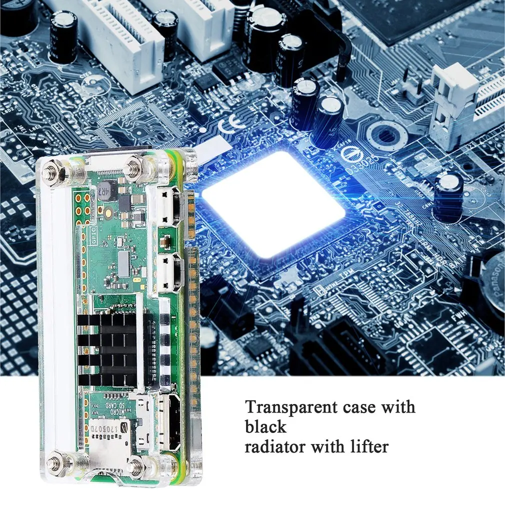 Pi Zero чехол Raspberry Pi Zero 4 в 1 комплект Акриловый чехол для Raspberry Pi Zero W и Pi Zero 1,3(акриловый прозрачный