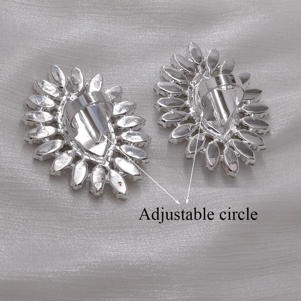Women Adjustable Ring 5.2*7.3cm Oval Big wedding jewelry crystal rhinestones women adjustable ring
