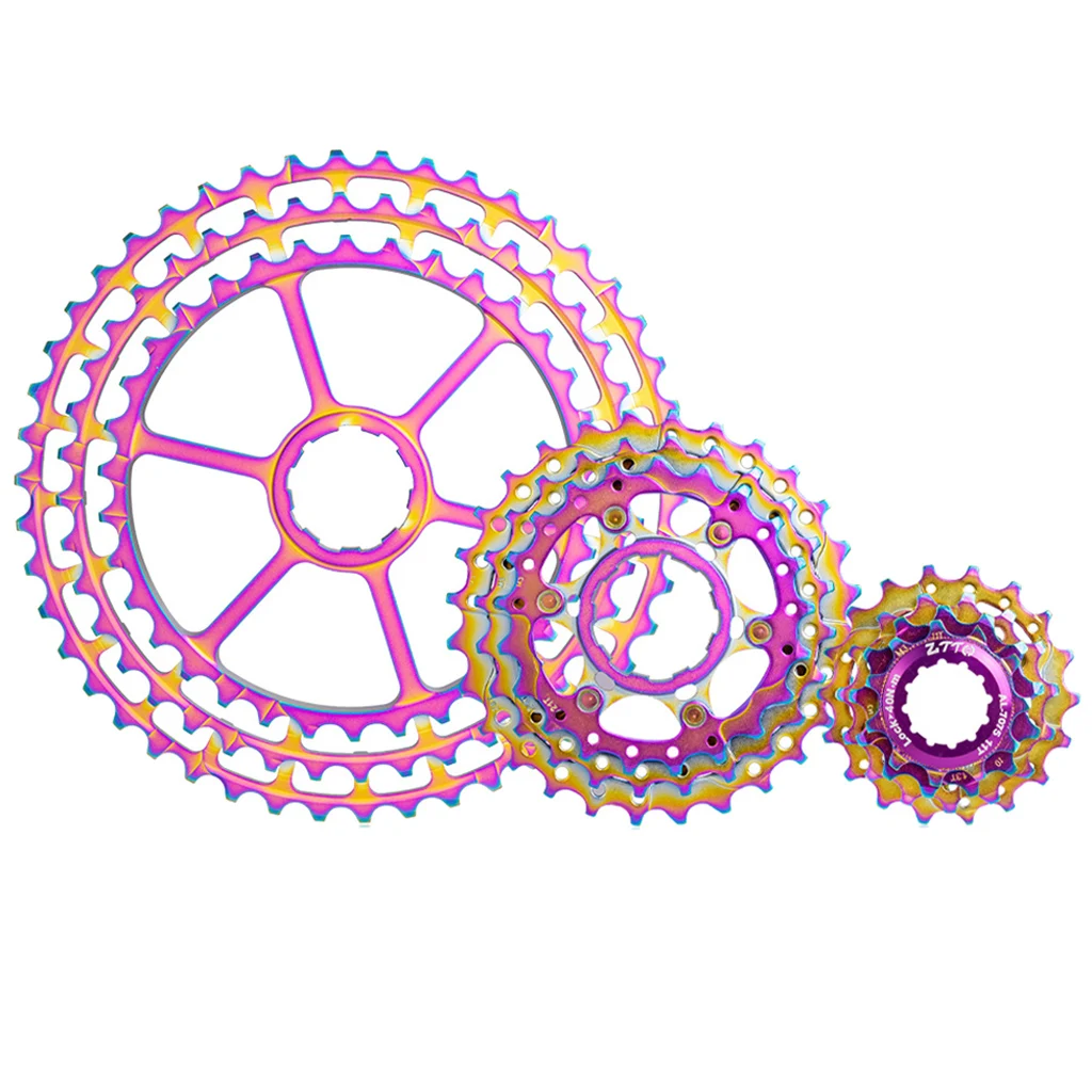 

10-Speed Bicycle Freewheel Replacement Cluster, Performance Cassettes, Rainbow Color