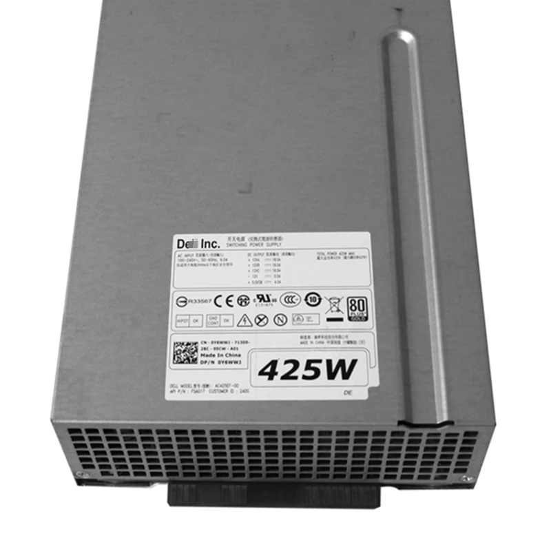 Блок питания для ноутбука Dell T3600 T3610 T5810 T7810 425W Питание AC425EF-00 AC425EF-02 D425EF-01/02 D425EF-03 Y6WWJ 03MFJ G50YW