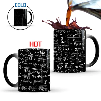 

1Pcs 350ml New Mathematical Fun Calculus Formula Color Changing Mug Ceramic Coffee Heat Reveal Magic Cup Gift for Family Friends