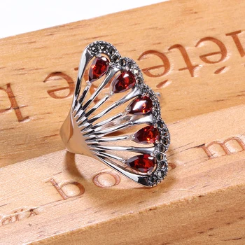 

REAL FINE 100% 925 STERLING SILVER RINGS SHELL SHAPE FOR WOMEN NATURAL PRECIOUS STONES VINTAGE SILVER RING JEWELRY GIFTS
