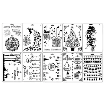 

10-Pack (6.8X10.2 Inch) Christmas Stencils Painting and Drawing Stencil Template
