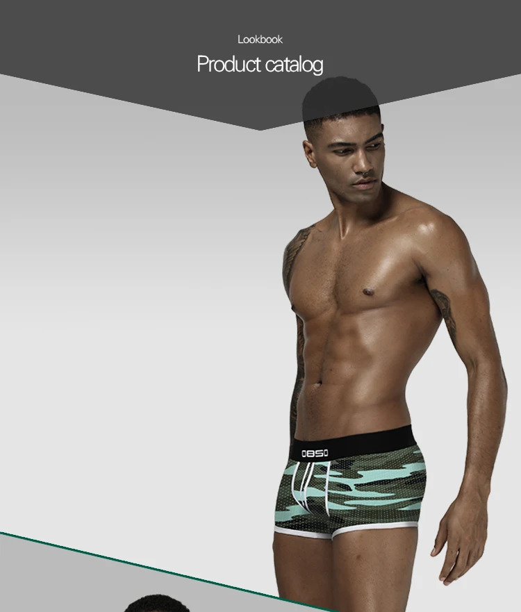 0850 Brand Men Underwear Boxer Mesh Breathable Male Panties Comfortable Underpants Camouflage U Pouch Quick Dry Men Shorts
