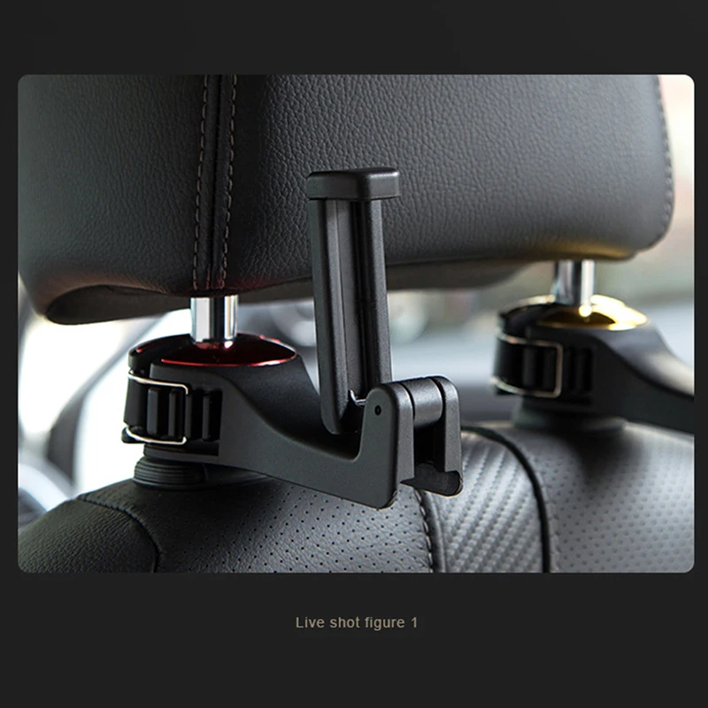 2 in 1 Car Headrest Hook Foldble Clips with Phone Holder Seat Back Hanger for Bag Handbag Purse Grocery Cloth Organizer 9 colors
