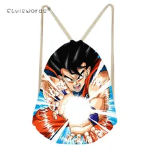 ELVISWORDS Dragon Ball Z 3D печать мальчиков Drawstring сумка Детский дорожный держатель для хранения рюкзак для взрослых Рюкзак на плечо