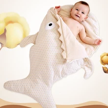 90 см Хлопок Детские спальные мешки младенческие анти-кик одеяла домашнее украшение для 0-12 месяцев Новорожденные детские игрушки спальный мешок в виде акулы