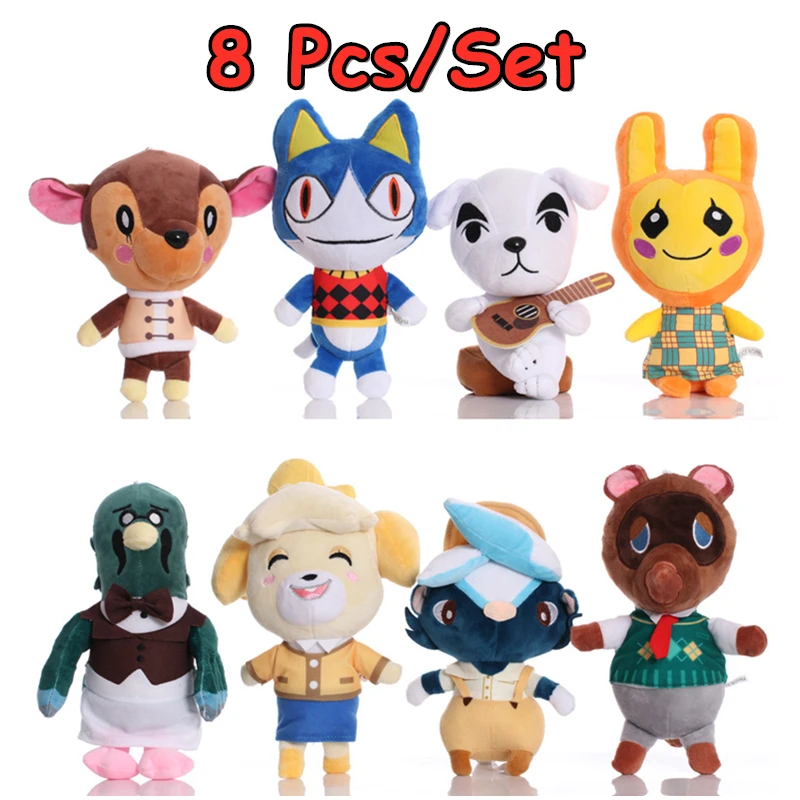 8Pcs/Set Animal Crossing Plush Toys New Horizons Game Animal Crossing