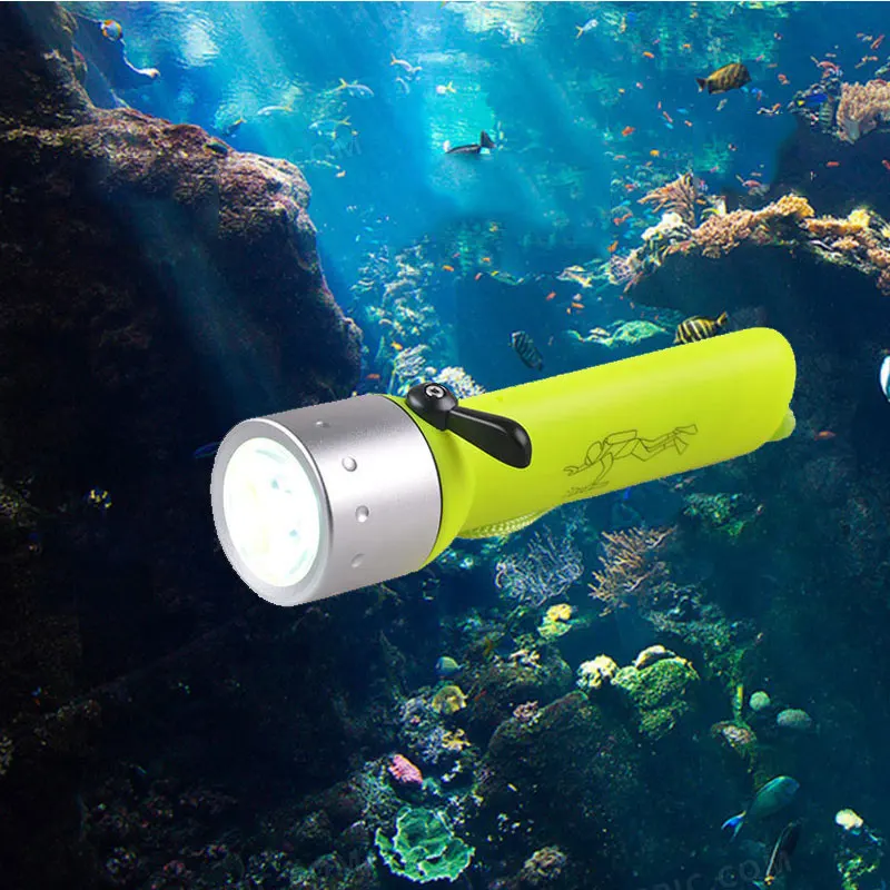 

TMWT LED Diving Flashlight Underwater Light IP68 Waterproof Diving lights Torch Lamp By 4xAA Battery Operated