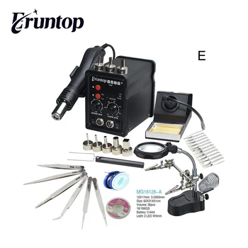 

Black Eruntop 8586+ Digital Display Electric Soldering Irons +Hot Air Gun Better SMD Rework Station Upgraded 8586