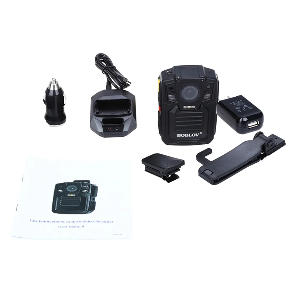 BOBLOV HD66-02 64GB GPS Body Camera HD 1296P Ambarella Wearable 2.0 LCD HDMI Police Mini Camera Video Recorder mini bodycam