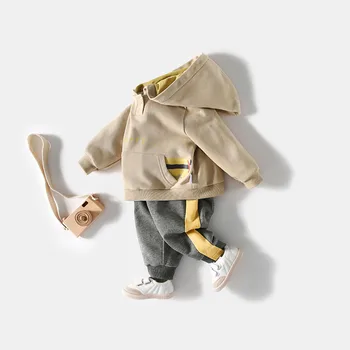 

Autumn 2020 New Boys' Suit Foreign Style Clothes 1-3-5 Years Old Children's Cotton Casual Hoodie And Trousers 2-Piece Set
