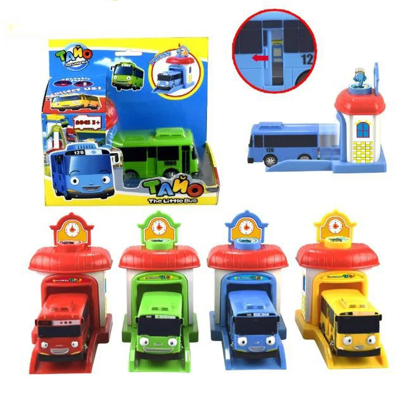 

new TAYO small bus cute catapult sliding door can open car park catapult toy anime model baby puzzle gift children's car toys