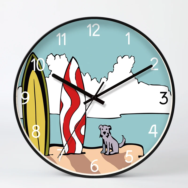 Cartoon Wall Clock Art Design Children Stylish Minimalist Wall Clock Quartz Reloj Pared Grande Bedroom Home Decor SS60WC