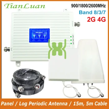 

TianLuan Mobile Phone Signal Booster 900 1800 2600 MHz 2G 4G Signal Repeater GSM DCS LTE Cellular Signal Amplifier Band 8, 3, 7