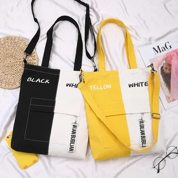 

New Shopping Bag Casual Shoulder Bag Woman Vintage Cotton Canvas Bag Simple Large Cloth Shopper Bags Beach Totes