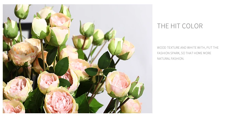 Erxiaobao 5 головок пионы, искусственные цветы розовые белые розы бутон высокого качества искусственный цветок из шелка осенние украшения для дома свадьбы