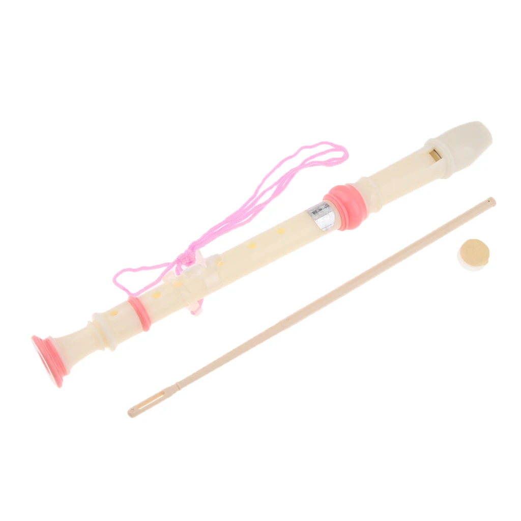 Прочный 6 отверстий 8 отверстий сопрано рекордер Флейта с инструкцией палочка для чистки и портативный мешок для школы ансамбли домашней практики - Цвет: 6 Hole Pink