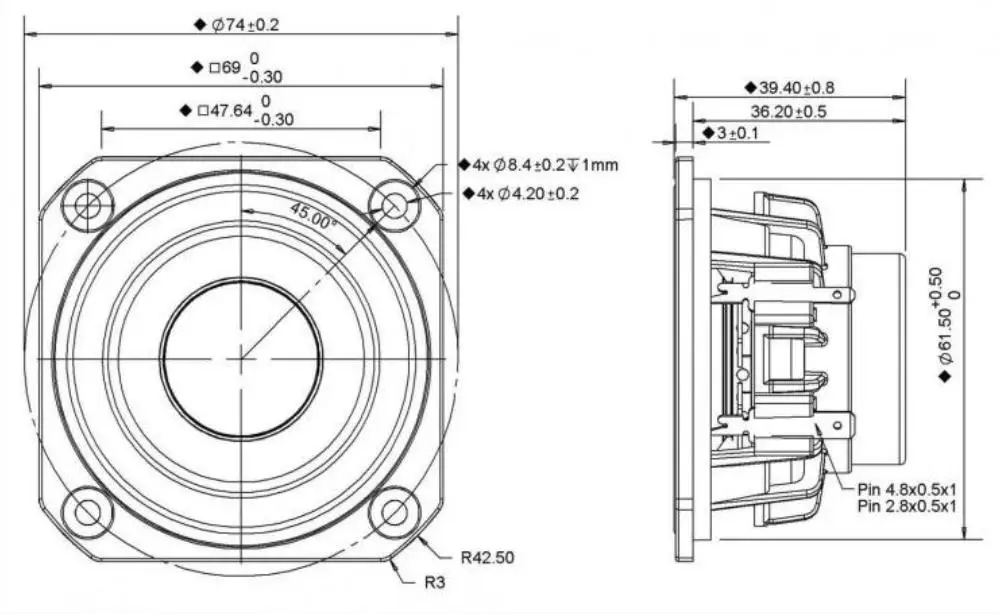 6pcs Melo David peerless P830985 2.5 inchaluminum
