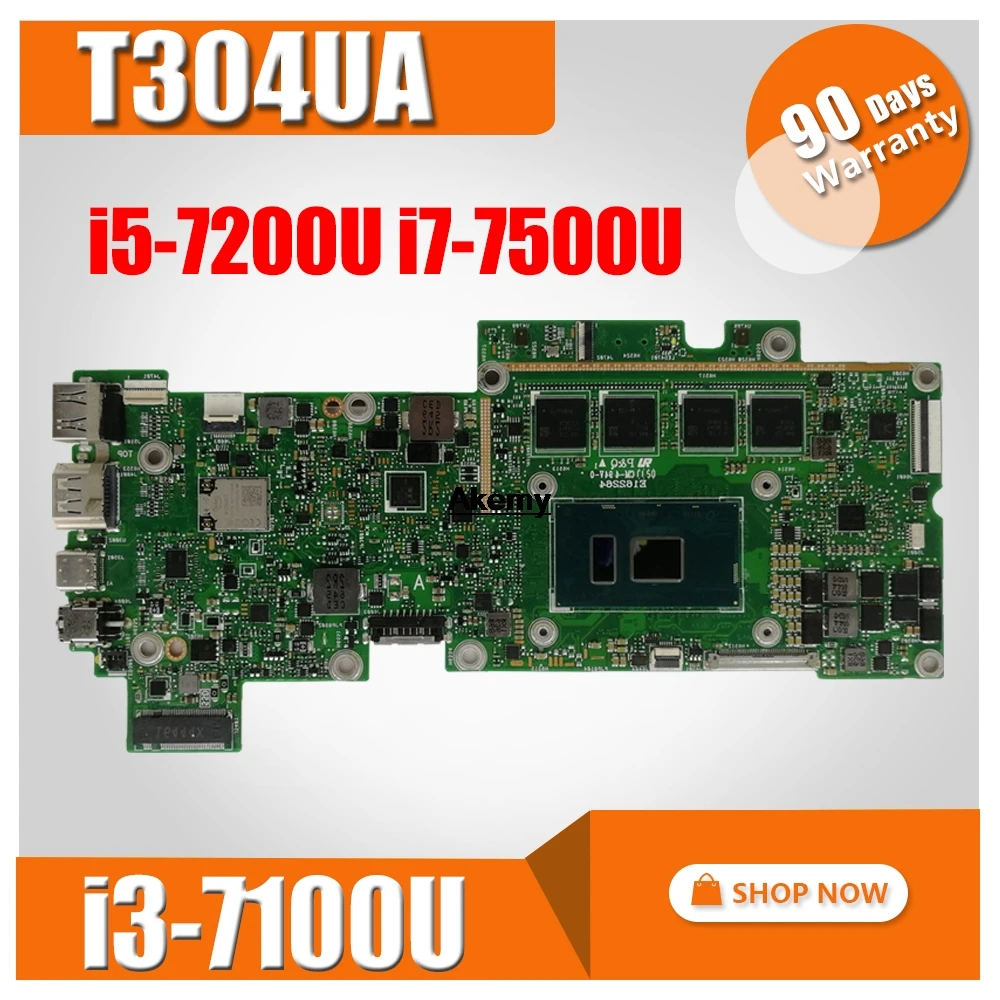  T304UA Motherboard i3-7100U/i5-7200U/i7-7500U For Transformer 3 Pro ASUS T304U T304UA Laptop mother