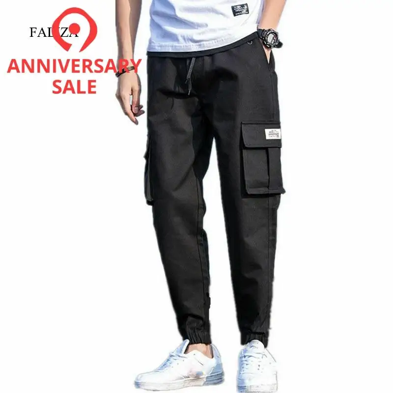 FALIZA Hip Hop Cargo Pants Mens Spring Summer Military Style Joggers Pants Men Camouflage Baggy Cas