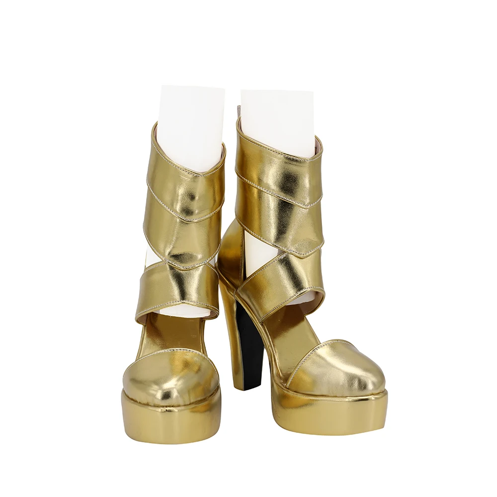 Fate Grand Order Nitocris Cosplay Shoes High Heel Golden Sandals Custom Made (2)