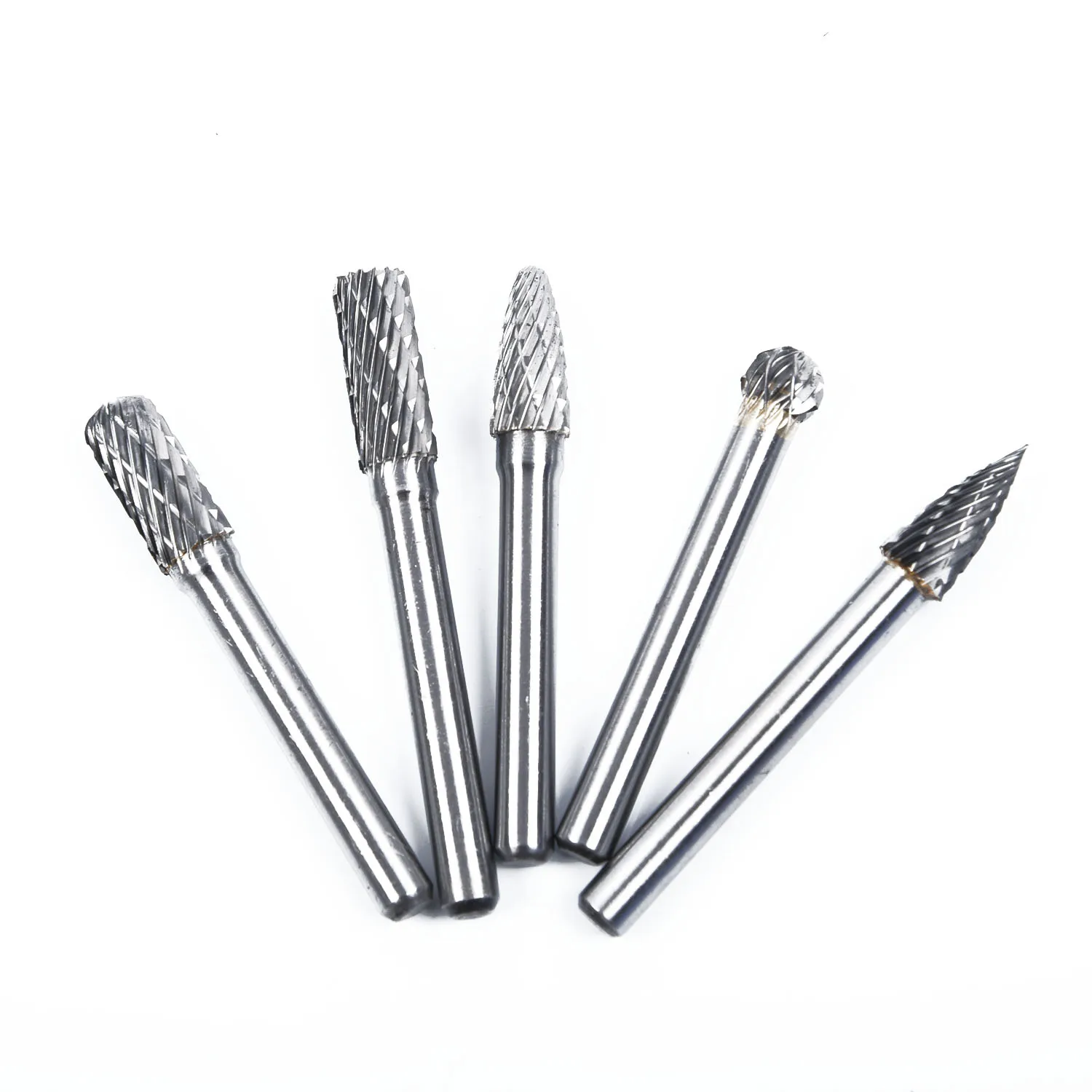 1//4/'/' Tungsten Rotary Carbide Cutter Files Burr 6mm Set CNC Engraving 5PCS