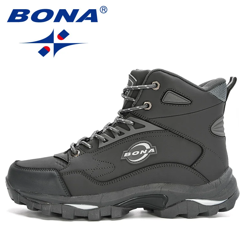 BONA 2020 New Arrival Ankle Boots Nubuck Leather Tactical Shoes Men Plush Anti-Skidding Classical Walking Footwear Masculino