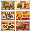 Fast Food Tin Sign Vintage Metal Sign Plaque Metal Vintage Hot Dog Wall Decor for Kitchen Cafe Diner Bar Metal Signs(20x30cm) ► Photo 3/6