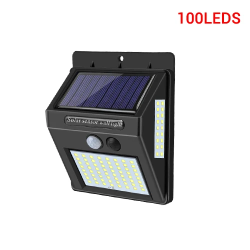 Package H Датчик движения PIR 20 48LED 100LED Солнечный светильник с контролем солнечной энергии уличный светильник для двора домашний сад солнечная энергия светильник Настенный светильник - Цвет: Package H