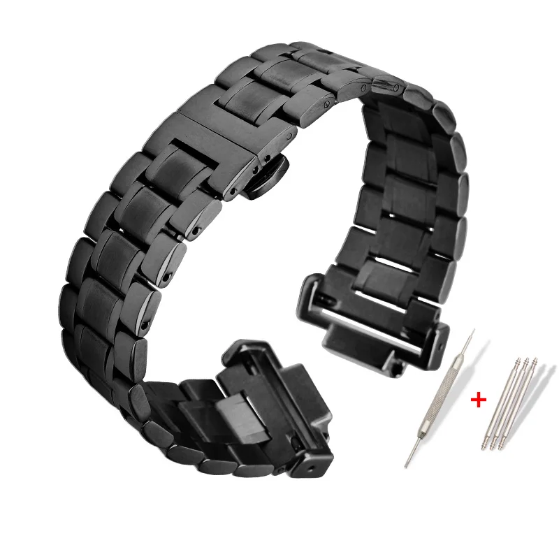 MJ black band Твердый ремешок для часов из нержавеющей стали и чехол для GA-110GB GA110/100 GLS-100 ремешок для часов из цельного металла модифицированный браслет чехол для часов - Цвет ремешка: MJ black band