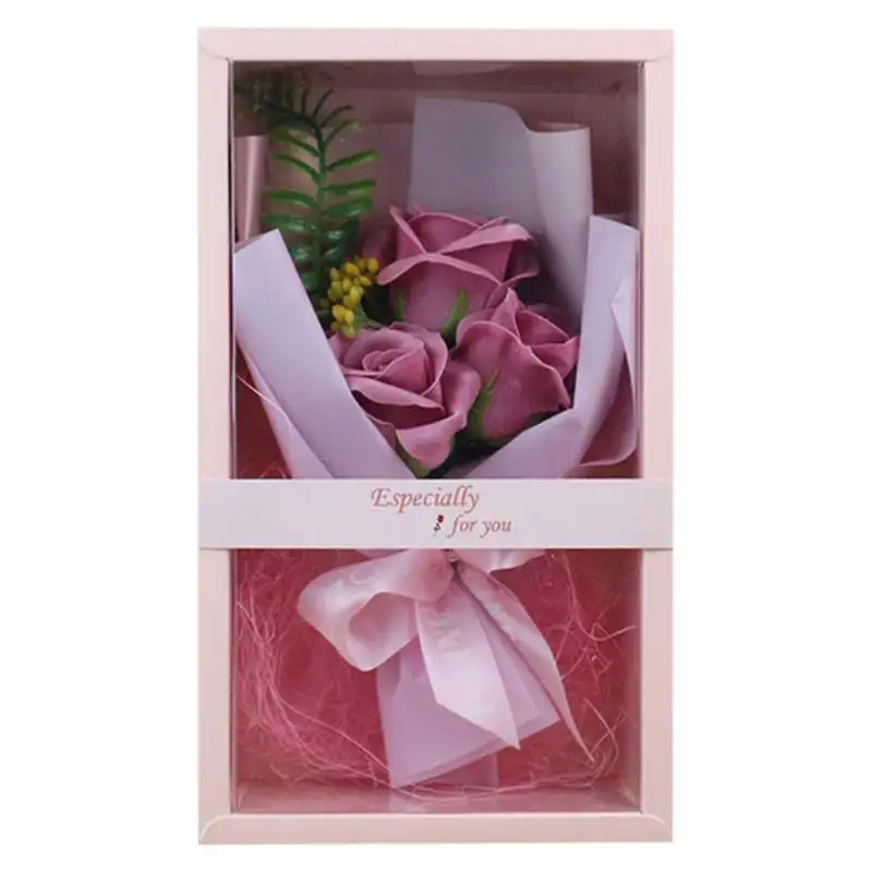 Рождественский креативный подарок мыло цветок подарочная коробка имитация розы мыло цветок букет ручной работы искусственный цветок
