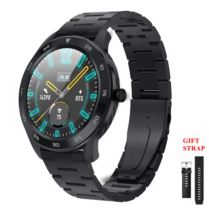 black steel Arvin DT98 Bluetooth Вызов Смарт часы полный экран сенсорный IP68 Водонепроницаемый PPG сердечного ритма кровяного давления монитор для xiaomi huawei - Цвет: black steel
