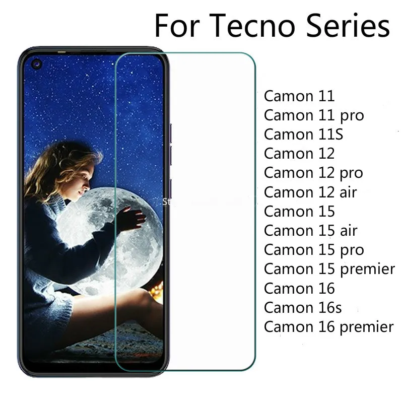 Закаленное стекло для Tecno Camon 15 12 11 Pro Air Premier 11S Защитная пленка экрана Tecon I4 I Sky 3