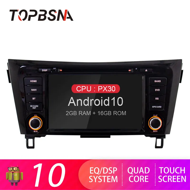 Автомобильный мультимедийный плеер TOPBSNA Android 10 для Nissan Qashqai X-Trail 2013-2018 WIFI 2 Din