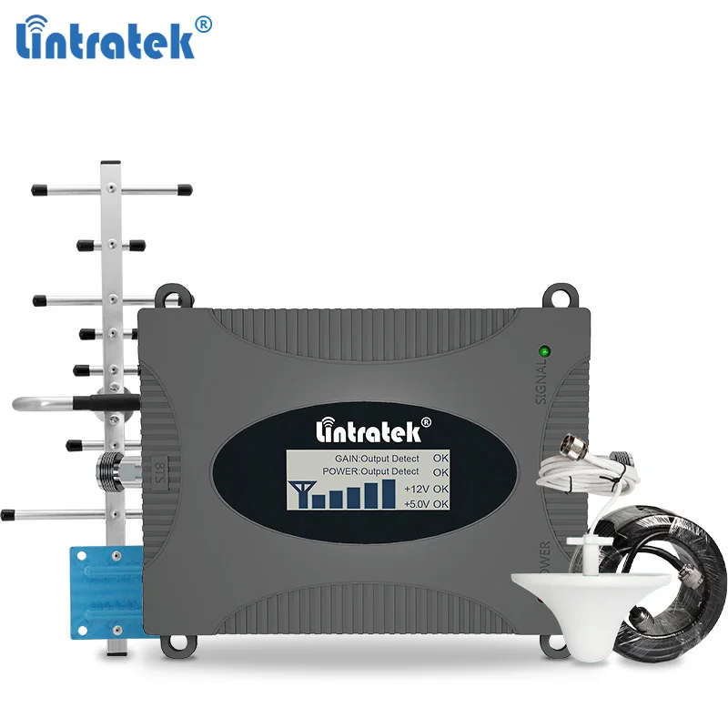 Усилитель сигнала сотовой связи Lintratek GSM 2G 3G 4G 900 1800 2100 2600 МГц полный комплект: