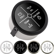 52 мм Универсальный 4 светодиодный датчик сигнализации с вольтовым давлением масла Температура воды CHK ENG сигнализация двигателя подходит для морской лодки автомобиля 9~ 32 В индикатор