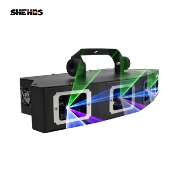

SHEHDS 4 Lens Head RGB Scanner Line Projector Stage Effect Laser Light Disco Party Christmas Decoration Bar DMX DJ Equipment