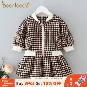 

Bear Leader 2020 New Fashion Girls Autumn Fashion Skirt Sets Zipper Coats and Skirt Girls Plaid Formal Outfits Girl Clothing