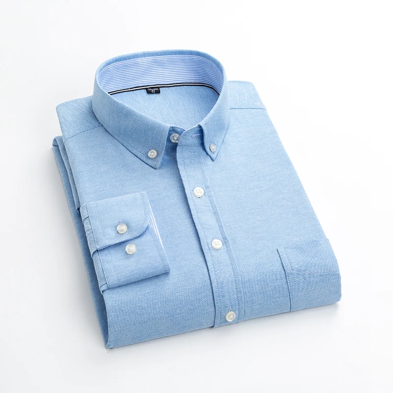Мужская деловая рубашка, приталенная, большая, в клетку, 60% хлопок, одноцветная, мужская рубашка, обычная, с длинным рукавом, осенняя, мужская, Повседневная рубашка - Цвет: 1926-05