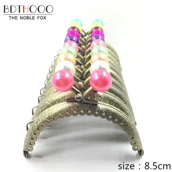 

BDTHOOO 10pcs 8.5cm Round Metal Purse Frame Handle for DIY Making Clutch Bag Handbag Accessories 14mm Candy Head Kiss Clasp Lock