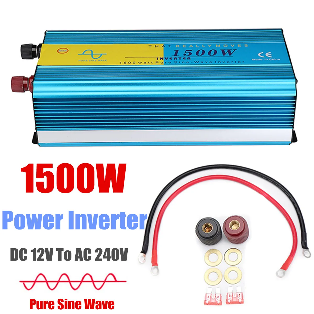

Car Inverter Pure Sine Wave DC 12V To AC 240V Truck Converter LCD Solar Energy PowerSupply Inverter Pure Sine Converter 1500W
