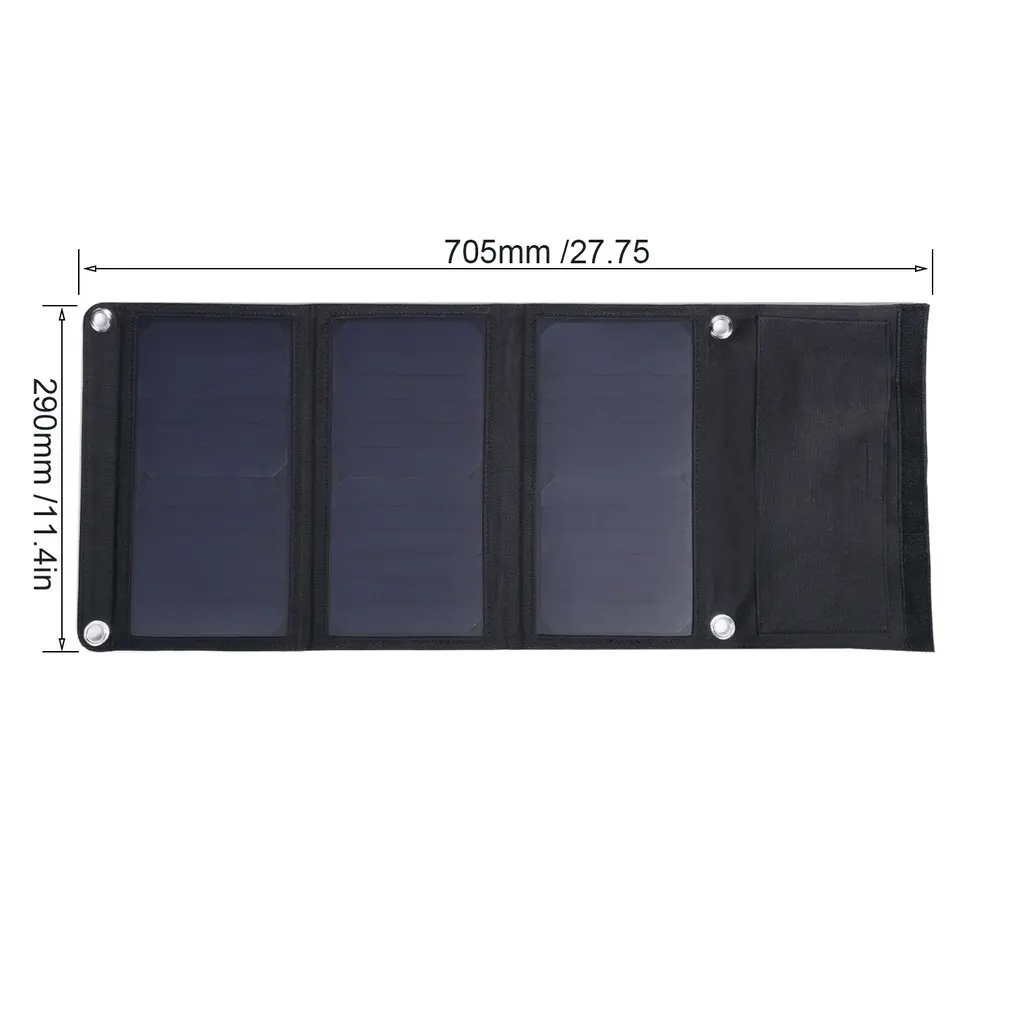 21W Folding Foldable Portable Dual USB Ports Solar Panel Charger Ultra Thin High Efficiency for Smartphones Cameras MP3 MP4