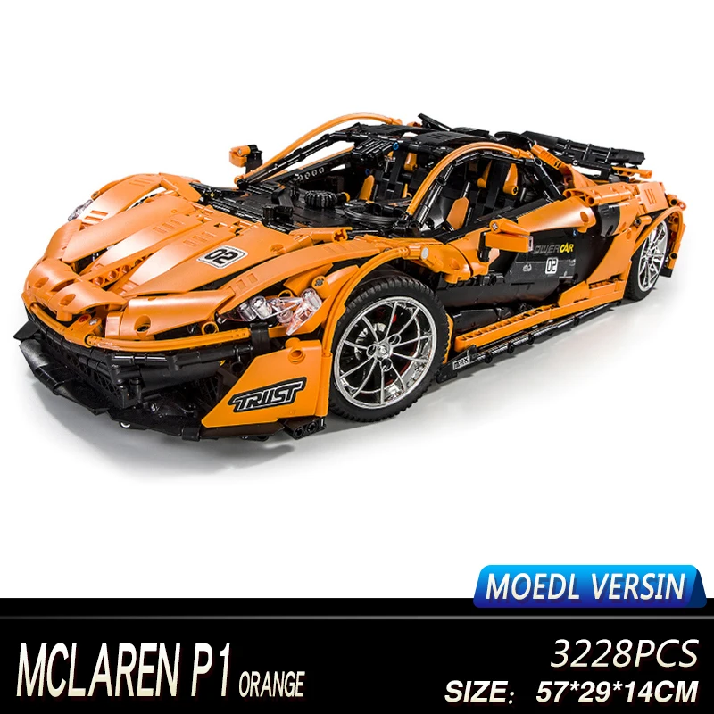 Серия Technic MOC-16915 mlaren P1 RC автомобиль Белый Супер гоночный автомобиль строительные блоки кирпичи детские игрушки модель комплект рождественские подарки - Цвет: McLaren Static
