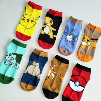 

Pokemon go Pocket Monster Socks Blastoise Pikachu Charmander cotton Knee-High Warm Stitching pattern Antiskid Invisible Casual